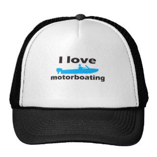I Love Motorboating Trucker Hats