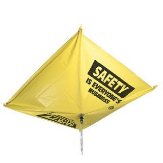 New Pig TLS555 PVC/Polyester Square Safety Message Roof Leak Diverter, 5' Length x 5' Width x 16 mil Thick, 3.33 GPM Flow Rate, Yellow Science Lab Spill Containment Supplies