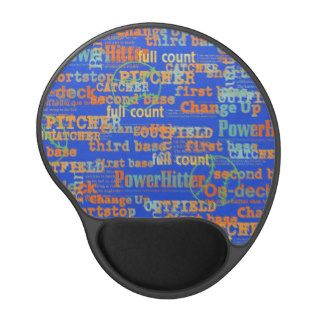 002 BASEBALL WORDS HIT PITCHER ON DECK THIRD BASE GEL MOUSE PADS