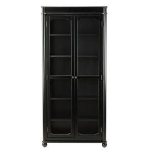 Home Decorators Collection Essex 68.5 in. H Black 6 Shelf Bookcase with Glass Doors DISCONTINUED 1049110210