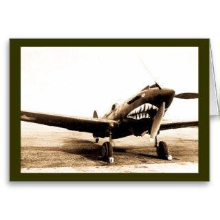 WWII Flying Tigers Curtiss P 40 Fighter Plane Greeting Card