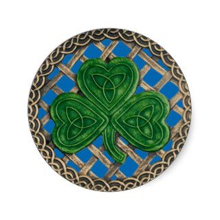 Shamrock And Celtic Knots Stickers Blue