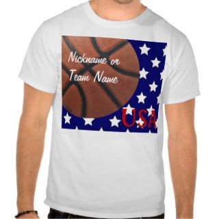 Basketball USA Red White and Blue T shirts