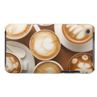 Close up of cups of cappuccino with different barely there iPod case