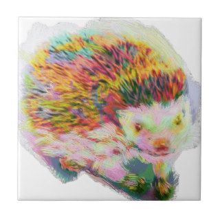 Porcupine hedgehog handdrawn by [ZIPANGU49ER] Ceramic Tile