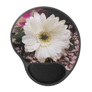 White Daisy Wrist Rest Mouse Pad Gel Mouse Pad