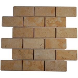 Splashback Tile Jer Gold Bev 12 in. x 12 in. x 8 mm Natural Stone Floor and Wall Tile (1 sq. ft.) JER GOLD 2X4 BEV