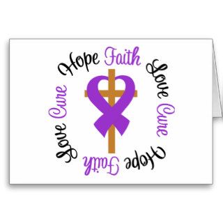 Fibromyalgia Faith Hope Love Cross Greeting Cards