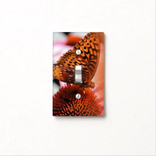 Orange Butterfly On Flower Nature Light Switch Cover