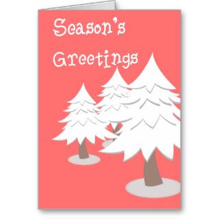 Seasons Greetings in White Greeting Cards