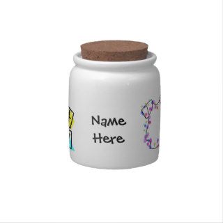 Baby Jar with Fun Graphics Customize with Name Candy Dish