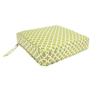 Outdoor Deep Seat Cushion   Green/White Geometric