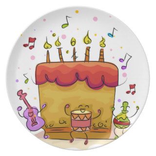 Musical Birthday Cake Party Plate