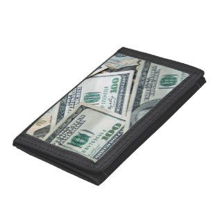 Cash Money Dollar Bills Trifold Wallet