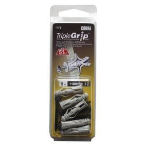 Triple Grip #8 x 1 1/4 in. Anchors with Black Screws (5 Pack) 177S