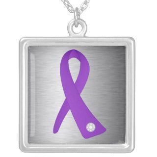 Epilepsy Awareness Ribbon Personalized Necklace