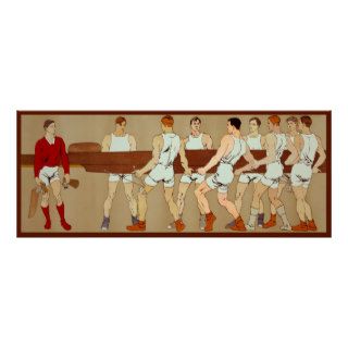 Rowing Crew Vintage Sports Fans Rowing Boat Poster