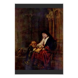 Timothy And His Grandmother By Rembrandt Harmensz. Print