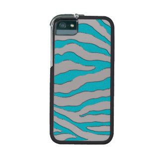 Aqua and Silver Zebra Stripe iPhone 5/5S Covers