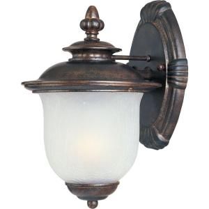 Illumine 1 Light Outdoor Chocolate Wall Lantern with Frost Crackle Glass Shade HD MA40344644