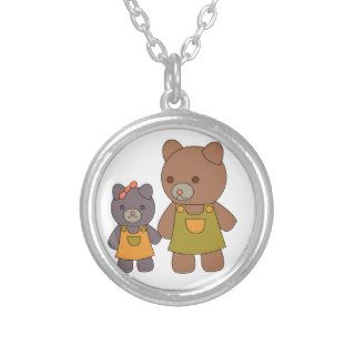 Teddy Bear Sibling Necklaces