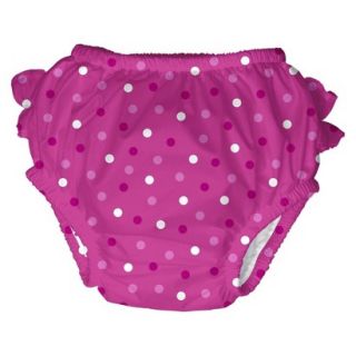 I Play Infant Toddler Girls Polka Dot Swim Diaper   Pink M