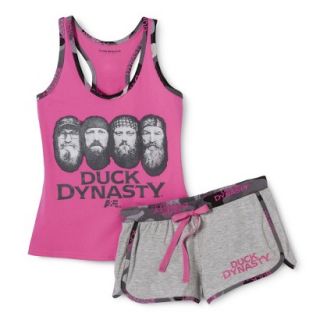 Duck Dynasty Tank/Boxer PJ Sets   Pink/Grey M