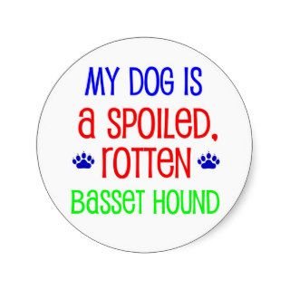 Funny Basset Hound Round Sticker