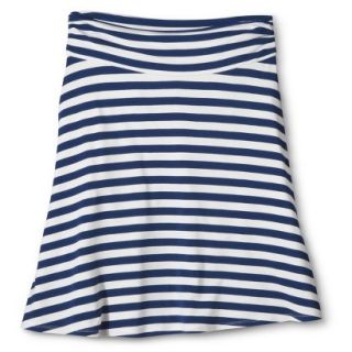 Merona Womens Jersey Knit Skirt   Blue/White Stripe   XL