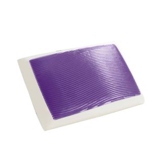 Comfort Revolution Wave Gel Memory Foam Pillow, Purple/White