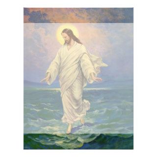 Vintage Religion, Jesus Walking on Water Portrait Flyers