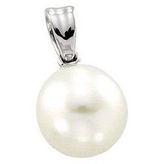 Jewelplus South Sea Cultured Pearl Pendant 14K White 10.00Mm Oval Jewelry