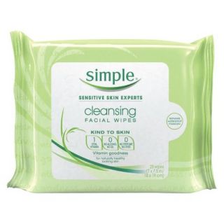 Simple Cleansing Facial Wipes   25 count