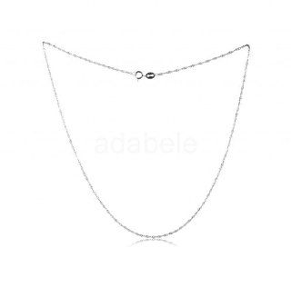 Genuine Italy Rhodium Plated .925 Sterling Silver 1.65mm Wavy Chain Necklace 28"