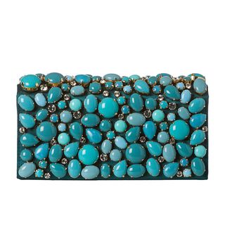 Prada Stone Embellished Raso Clutch Prada Designer Handbags