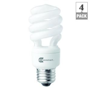 EcoSmart 60W Equivalent Soft White (2700K) Twister CFL Light Bulb (4 Pack) ES5M8144