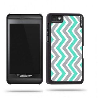 Chevron Pattern  Mint, Grey & White Blackberry Z10 Case   For Blackberry Z10 Cell Phones & Accessories