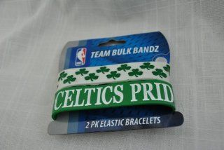 Boston Celtics Big Logo NBA extra wide Bulky Bandz Bracelet 2 pack *NEW* 
