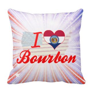 I Love Bourbon, Missouri Throw Pillows