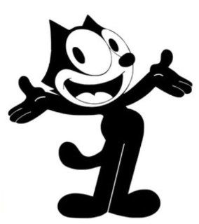 Felix the Cat Decal 6" White Sticker 