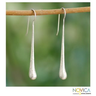 Handcrafted Sterling Silver 'Cotton Candy' Earrings (India) Novica Earrings
