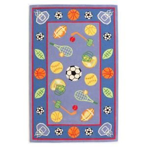 Kas Rugs Game Time Blue/Red 5 ft. x 7 ft. 6 in. Area Rug DISCONTINUED KID04295X76