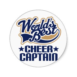 Cheer Captain Gift Round Stickers