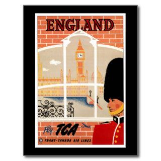 Destination England Travel Poster Postcard