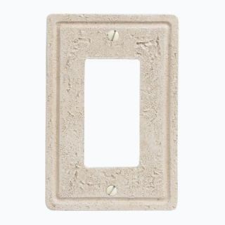 Amerelle Faux Stone 1 Decorator Toggle Wall Plate   Toasted Almond 8347R
