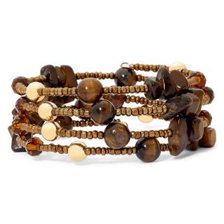 MIXIT Mixit Seed Bead & Shell Coil Bracelet, Brown