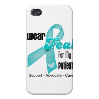 I Wear Teal Ribbon For My Patients Cover For iPhone 4