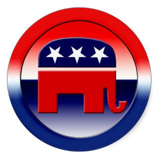 Republican Party Symbol Round Sticker