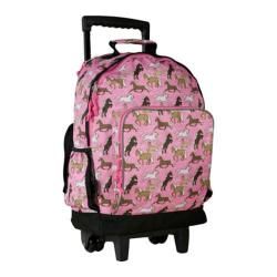 Womens Wildkin High Roller Rolling Backpack Horses In Pink