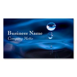 Water Drops Blue Generic business card